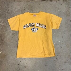 Goodwear Golden Bears College Crewneck T Shirt Yellow Graphic Tee Womens XS